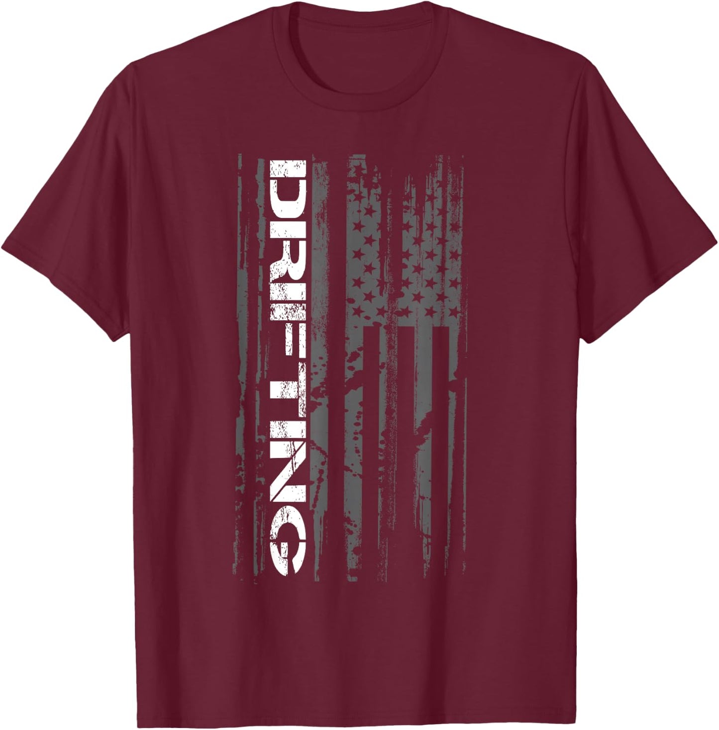 American Flag Car Racing Drifting T-Shirt - T-Shirt | Maroon