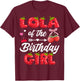 Lola of The Birthday Girl 1st Birthday Girl Strawberry T-Shirt - T-Shirt | Maroon