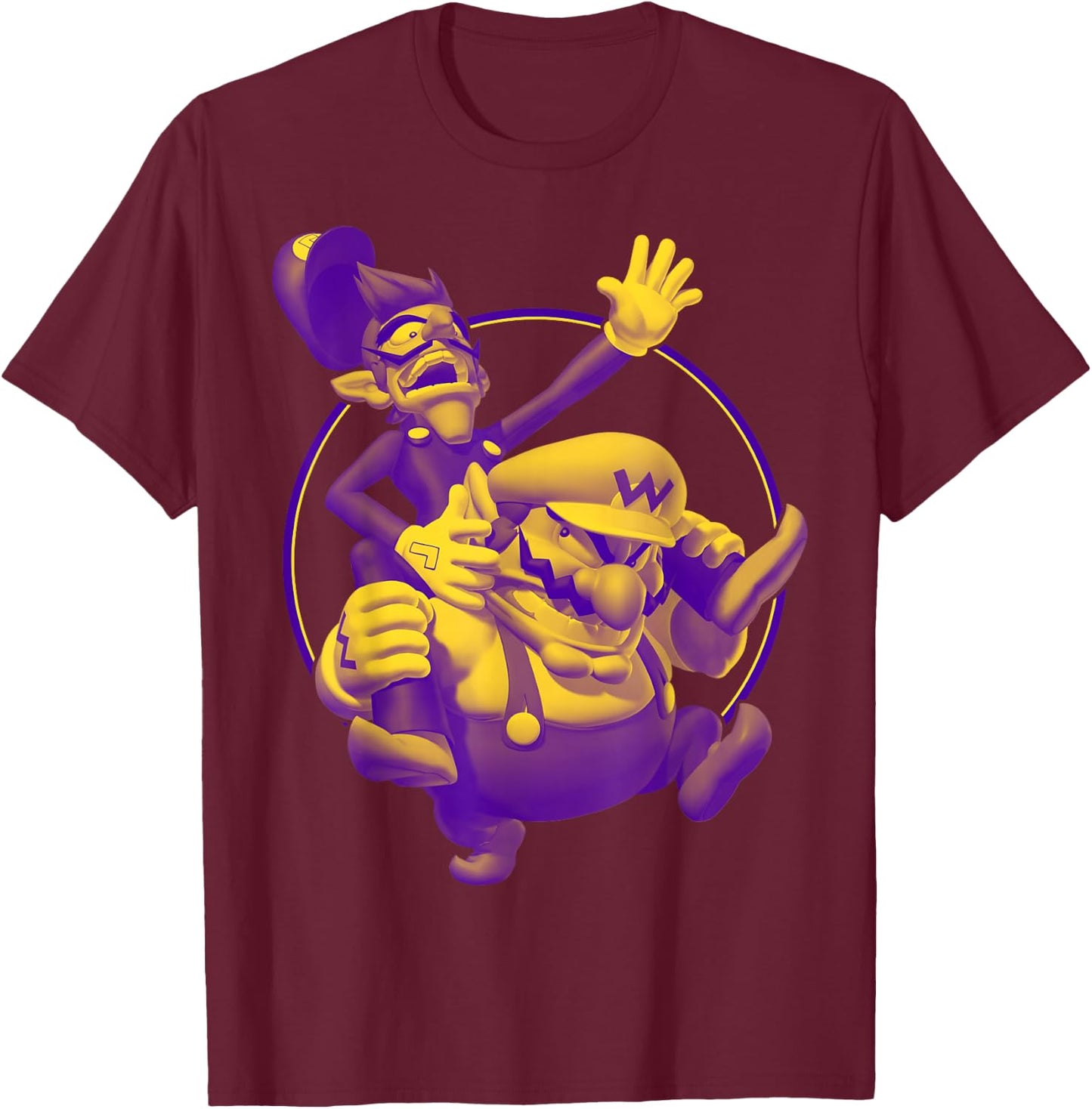 Nintendo Super Mario Waluigi & Wario Duo Graphic T-Shirt - T-Shirt | Maroon
