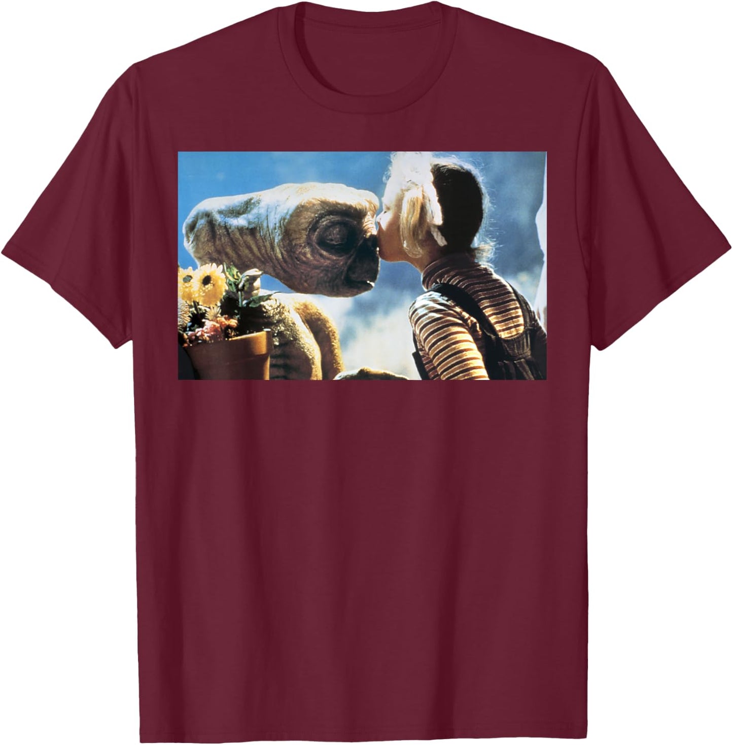 E.T. Gertie Kissing E.T. On the Nose Graphic T-Shirt - T-Shirt | Maroon