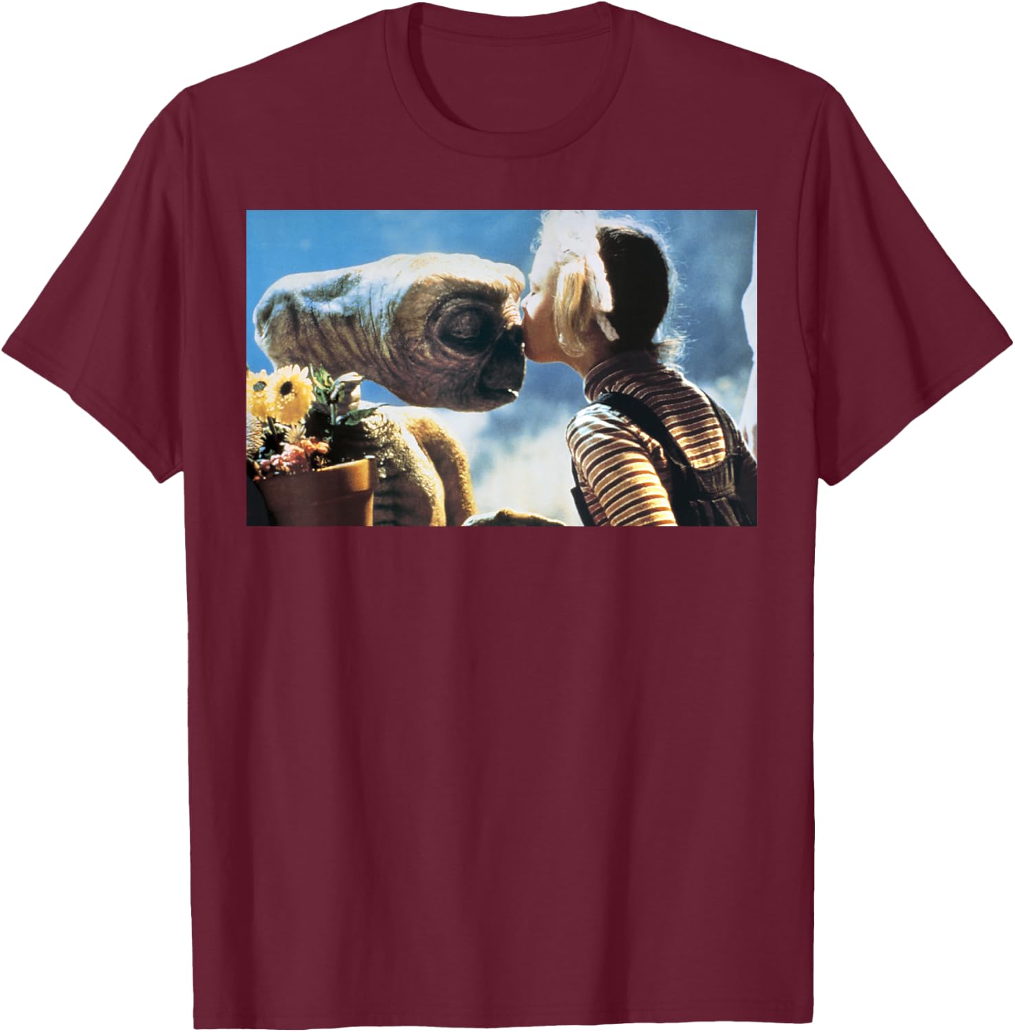 E.T. Gertie Kissing E.T. On the Nose Graphic T-Shirt - T-Shirt | Maroon