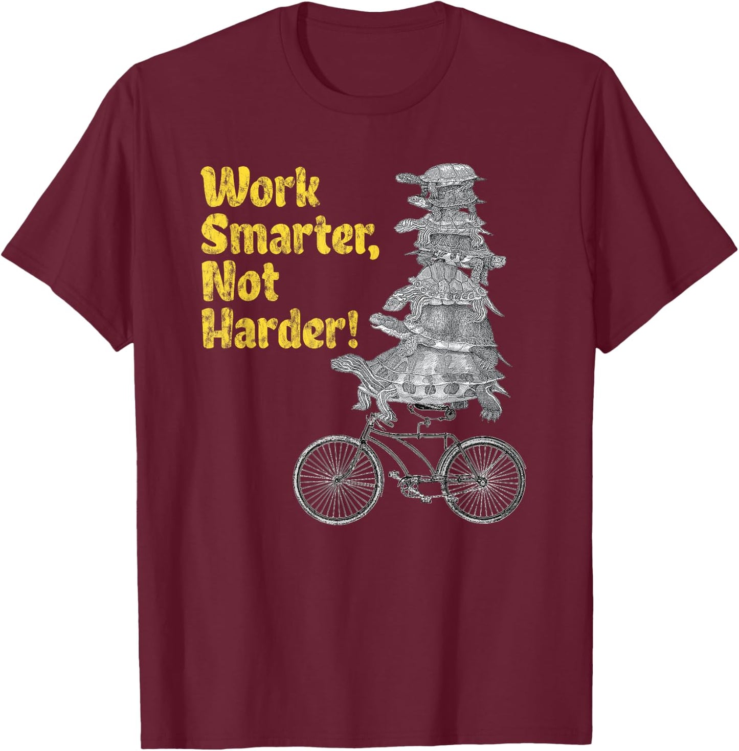 Work Smarter not harder Funny Turtle Gift T Shirt for Kids T-Shirt - T-Shirt | Maroon