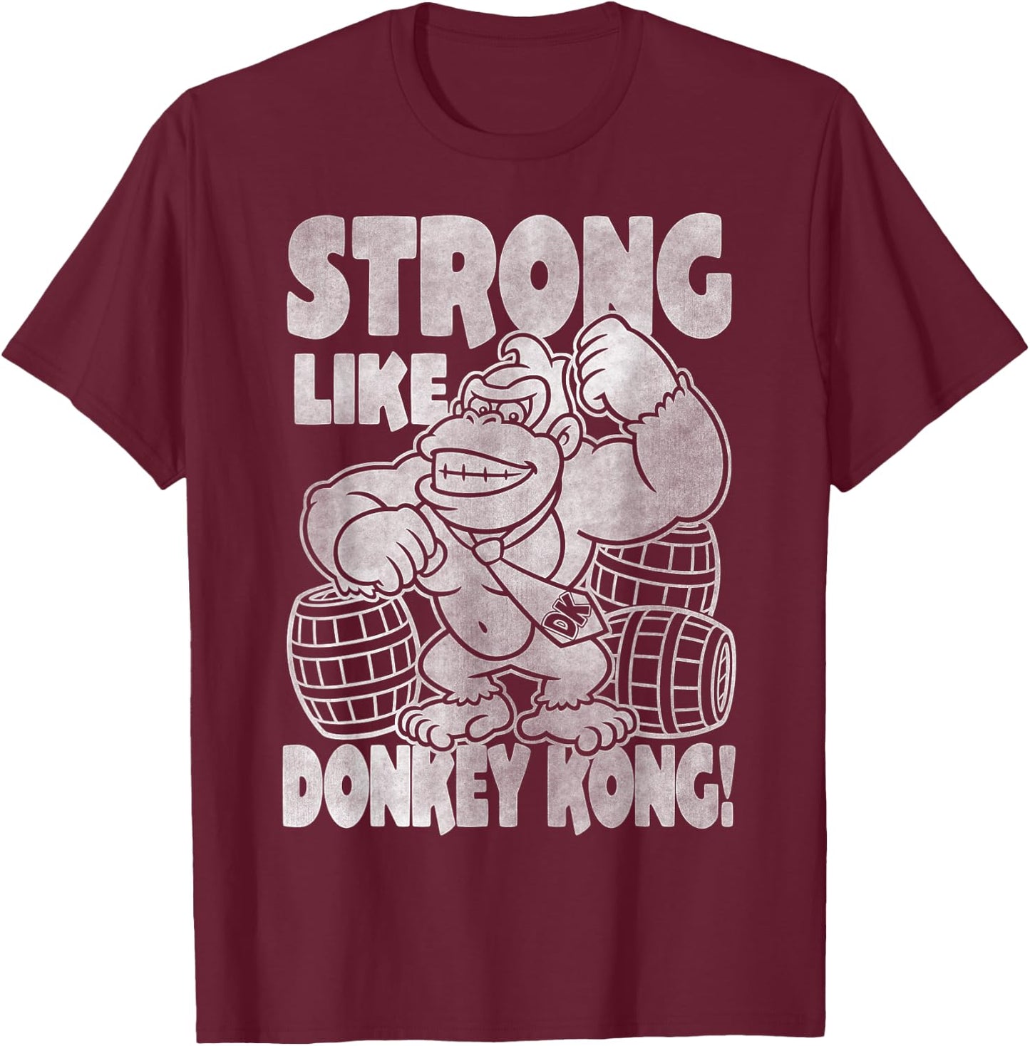 Nintendo Donkey Kong Super Strong Vintage Graphic T-Shirt - T-Shirt | Maroon