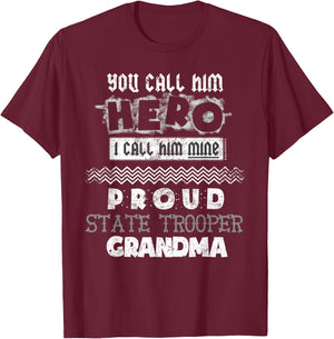 State Police State Trooper Grandma State Trooper Gifts T-Shirt - T-Shirt | Maroon