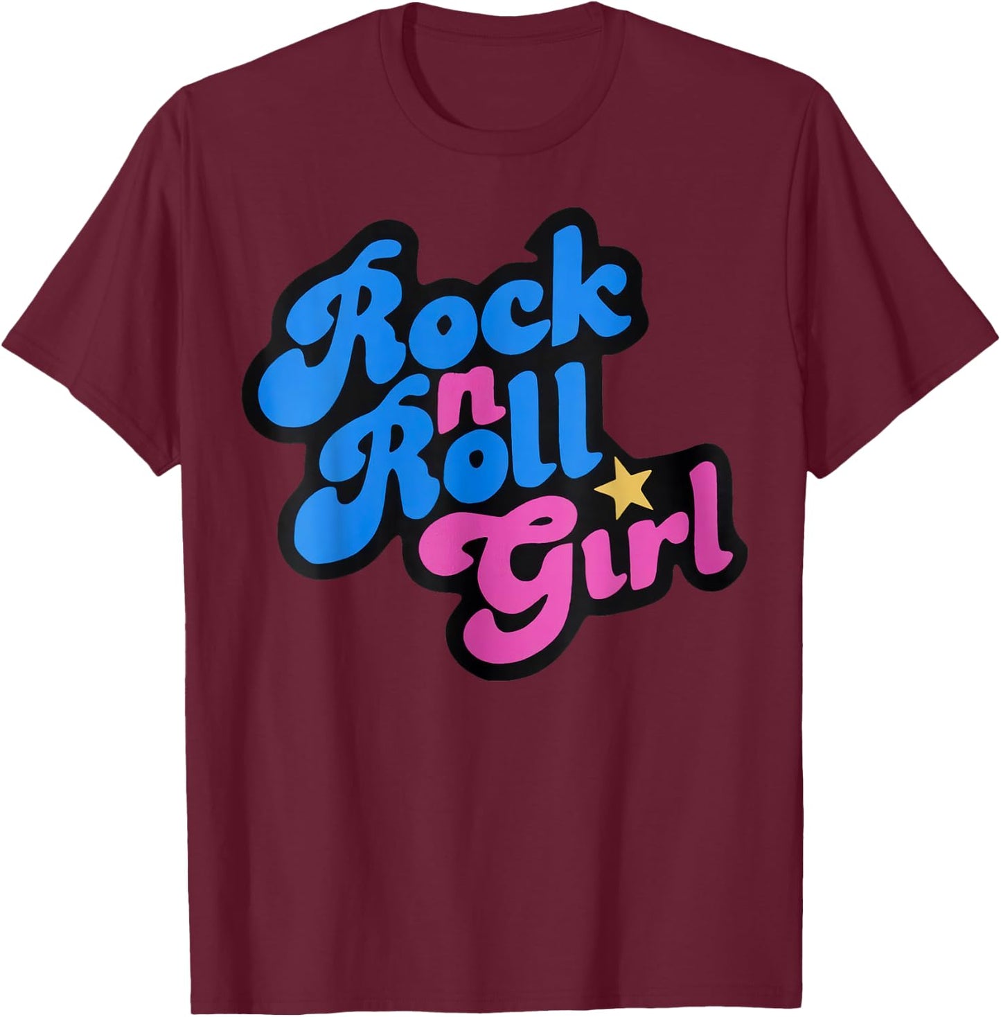 Rock N Roll Girl Ocean Fish Halloween Costumes Group Family T-Shirt - T-Shirt | Maroon