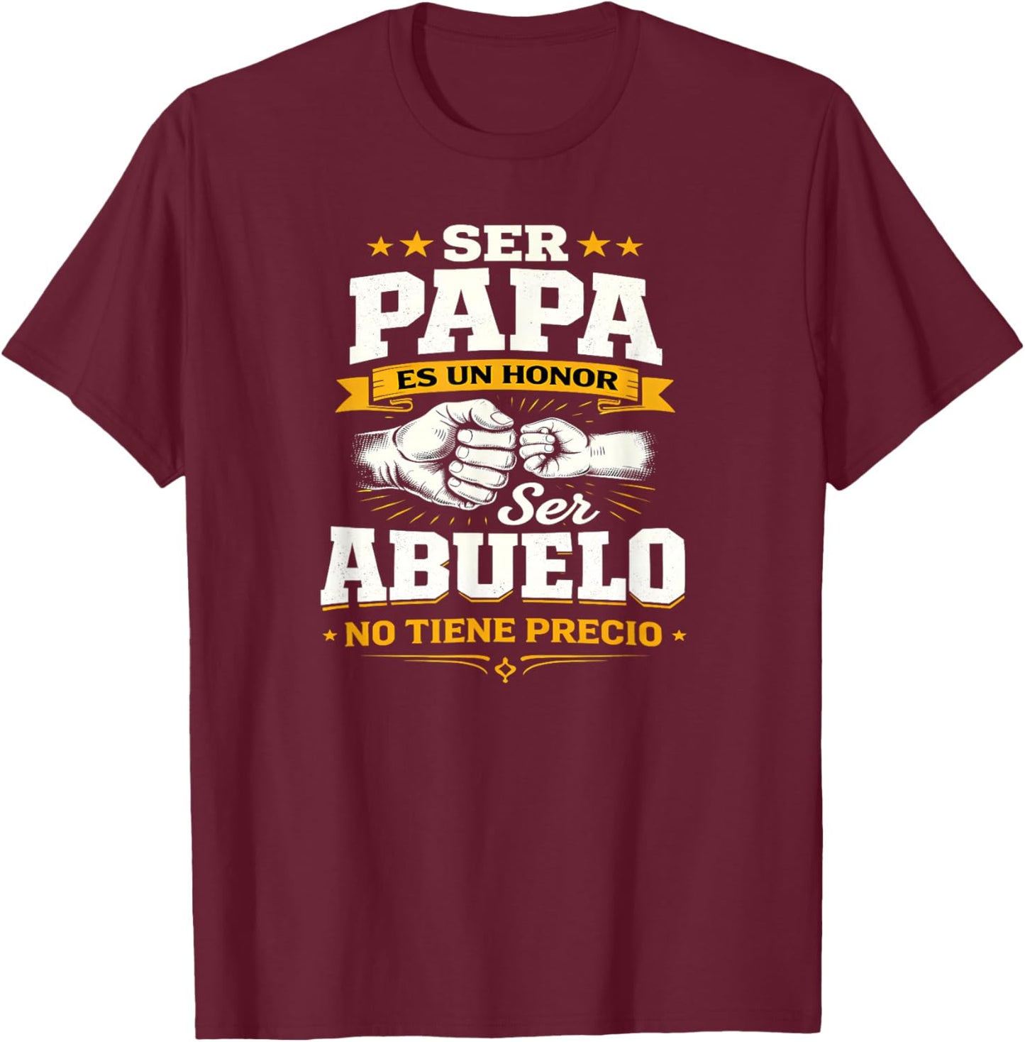 Spanish Papa Abuelo Father Grandfather Family Team Design T-Shirt - T-Shirt | Maroon