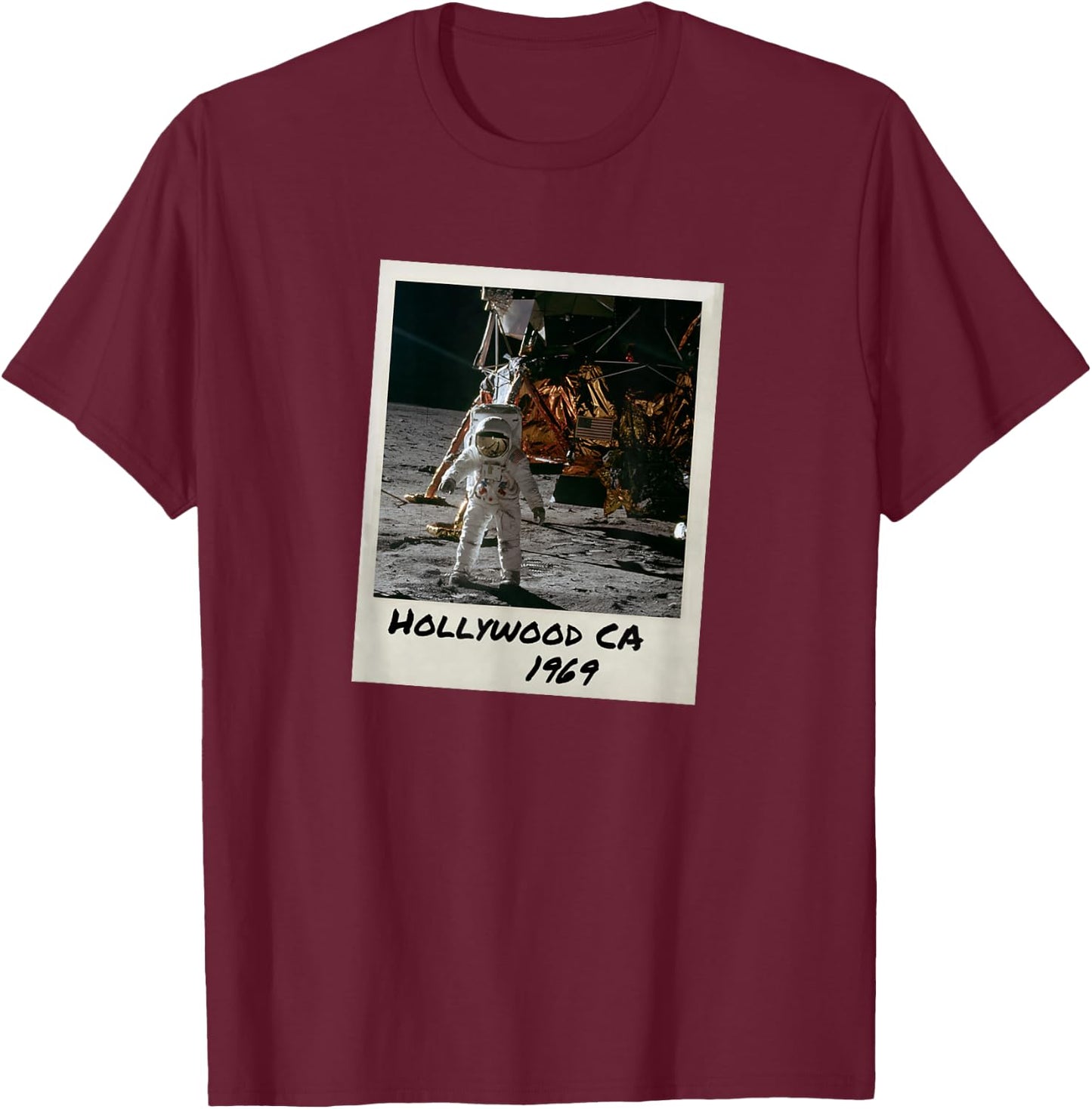 Fake Moon Landing Hoax Conspiracy Theory Fun Gift T-Shirt - T-Shirt | Maroon