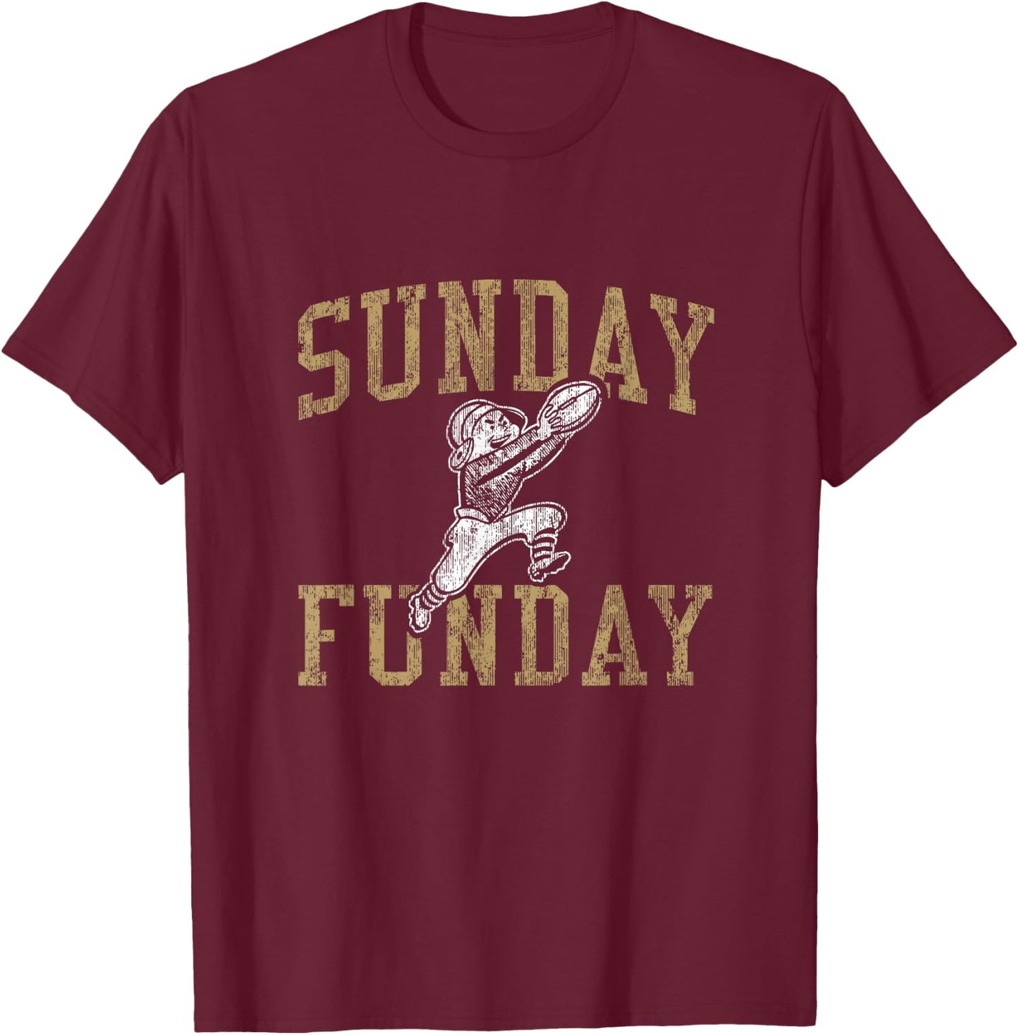Vintage Sunday Funday T Shirt New Orleans Football Retro T-Shirt - T-Shirt | Maroon