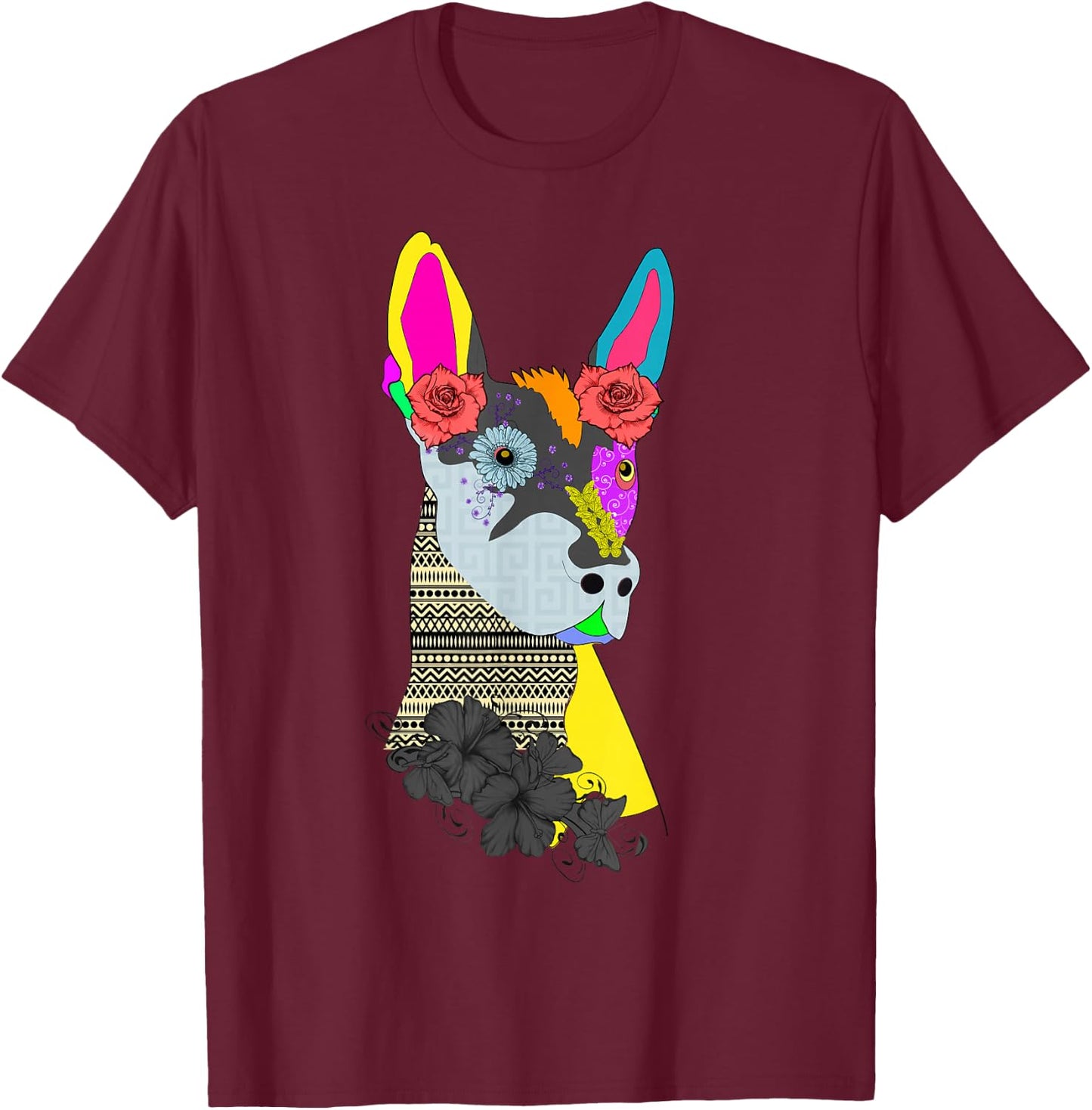 Bald is Beautiful - Xolito Mexican Hairless Dog T-Shirt - T-Shirt | Maroon
