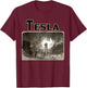 Nikola Tesla Shirt - Wardenclyffe , Art T-Shirt - T-Shirt | Maroon