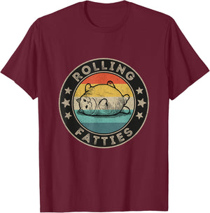 Rolling Fatties Cat Outfit Retro Vintage Fat Cat Women Kids T-Shirt - T-Shirt | Maroon