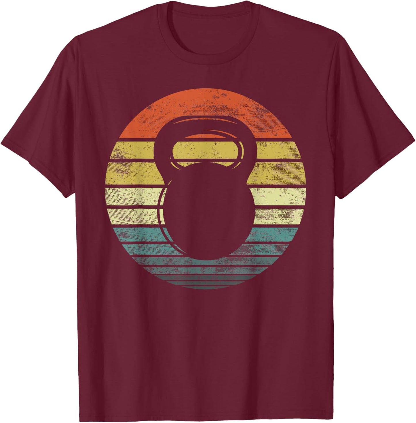 Kettlebell Gifts Funny Workout Retro Vintage Fitness Gym T-Shirt - T-Shirt | Maroon