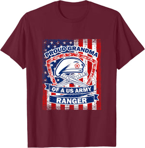 Proud Grandma of US Army Ranger T-Shirt - T-Shirt | Maroon