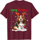 Christmas Pajamas Men Women Kids Christmas Basset Hound Dog T-Shirt - T-Shirt | Maroon