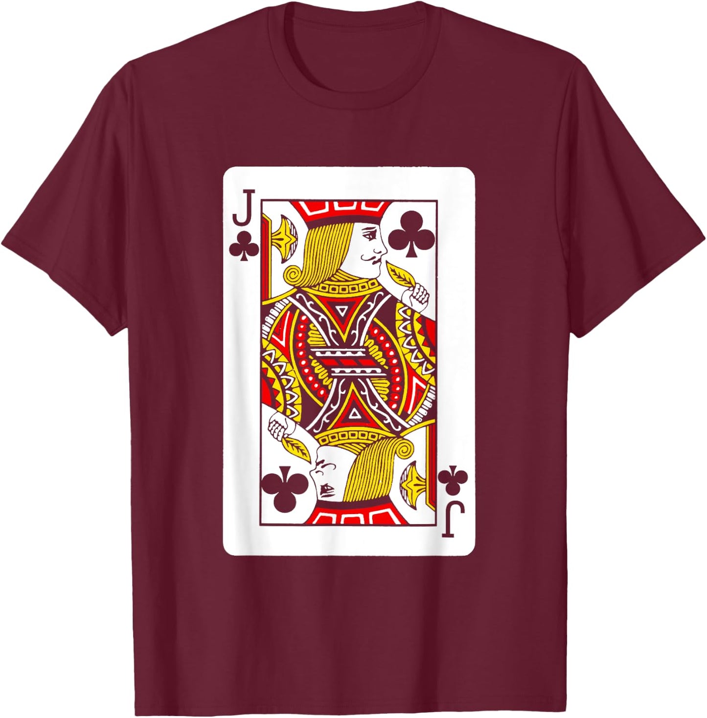 Jack Of Clubs Costume T-Shirt - T-Shirt | Maroon