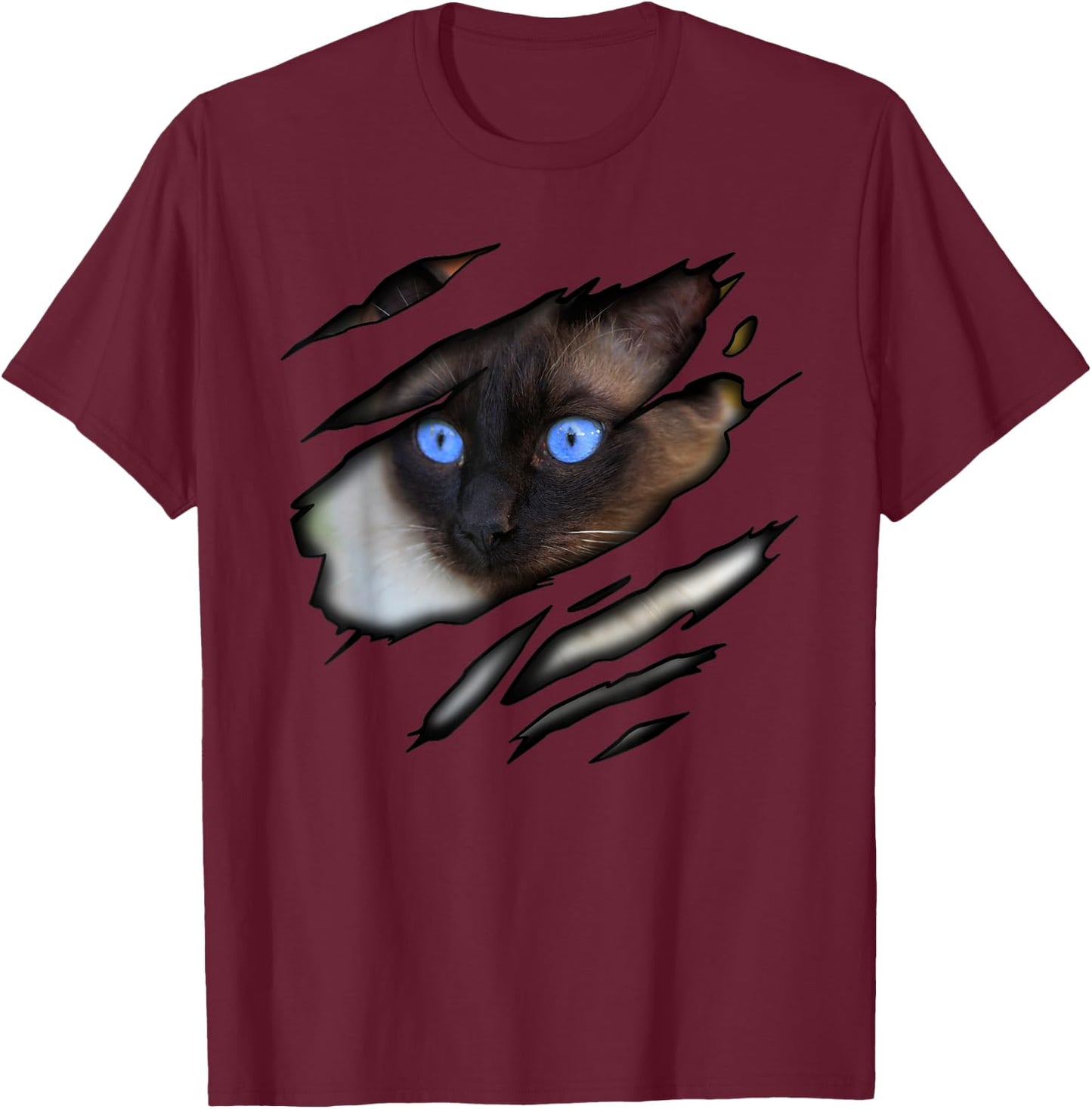 Siamese Cat in me design, Cadesign, Purebred Cat T-Shirt - T-Shirt | Maroon