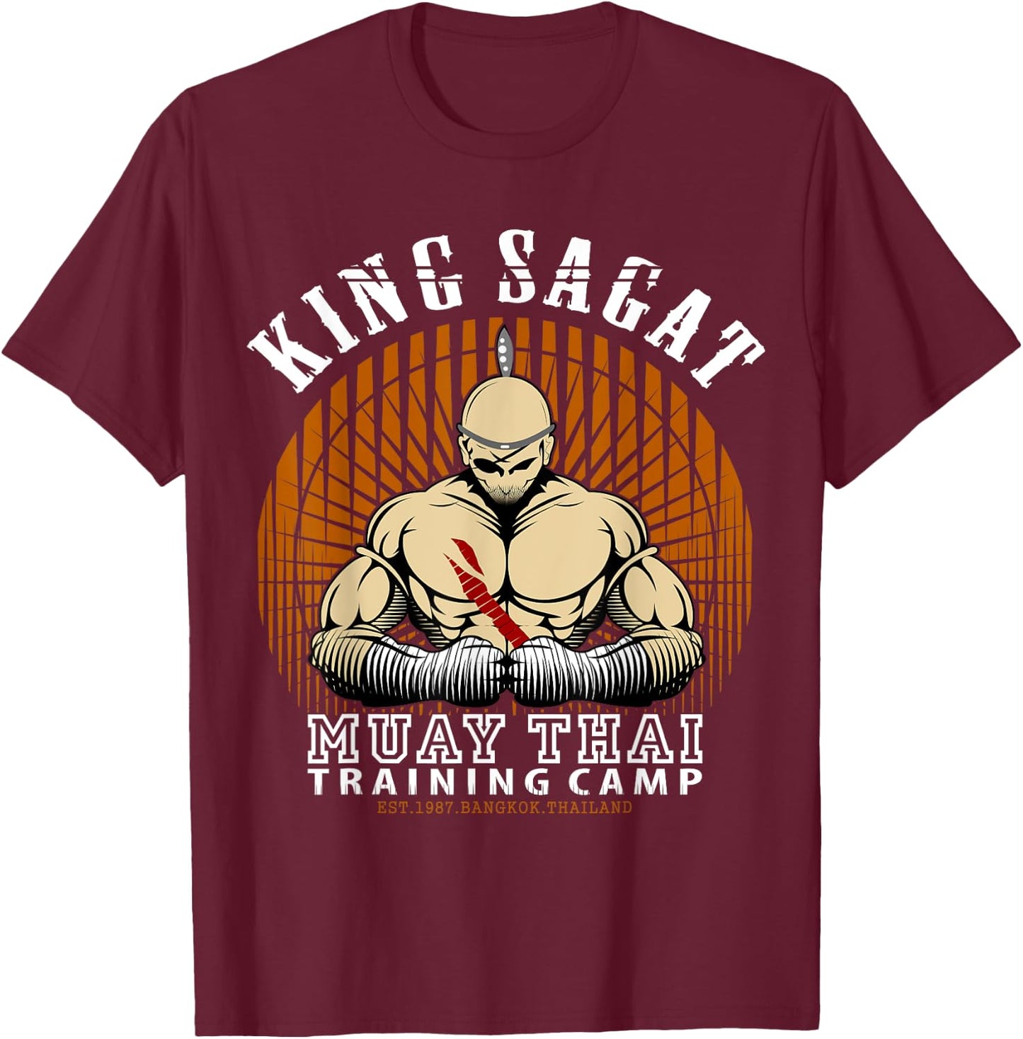 Muay Thai boxing training Gym - Sagat Training Camp T-Shirt - T-Shirt | Maroon