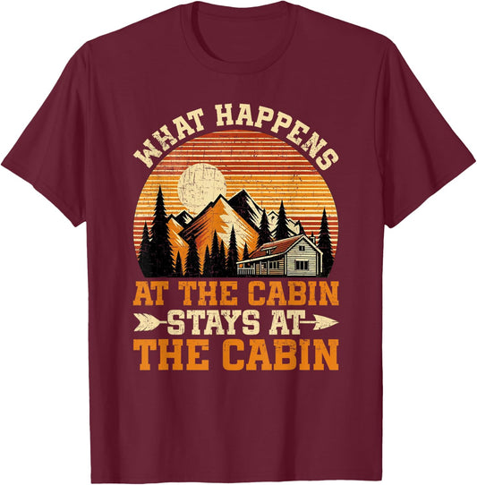 Adults -Kids Black Small Modern Nature Themed T-Shirt - T-Shirt | Maroon