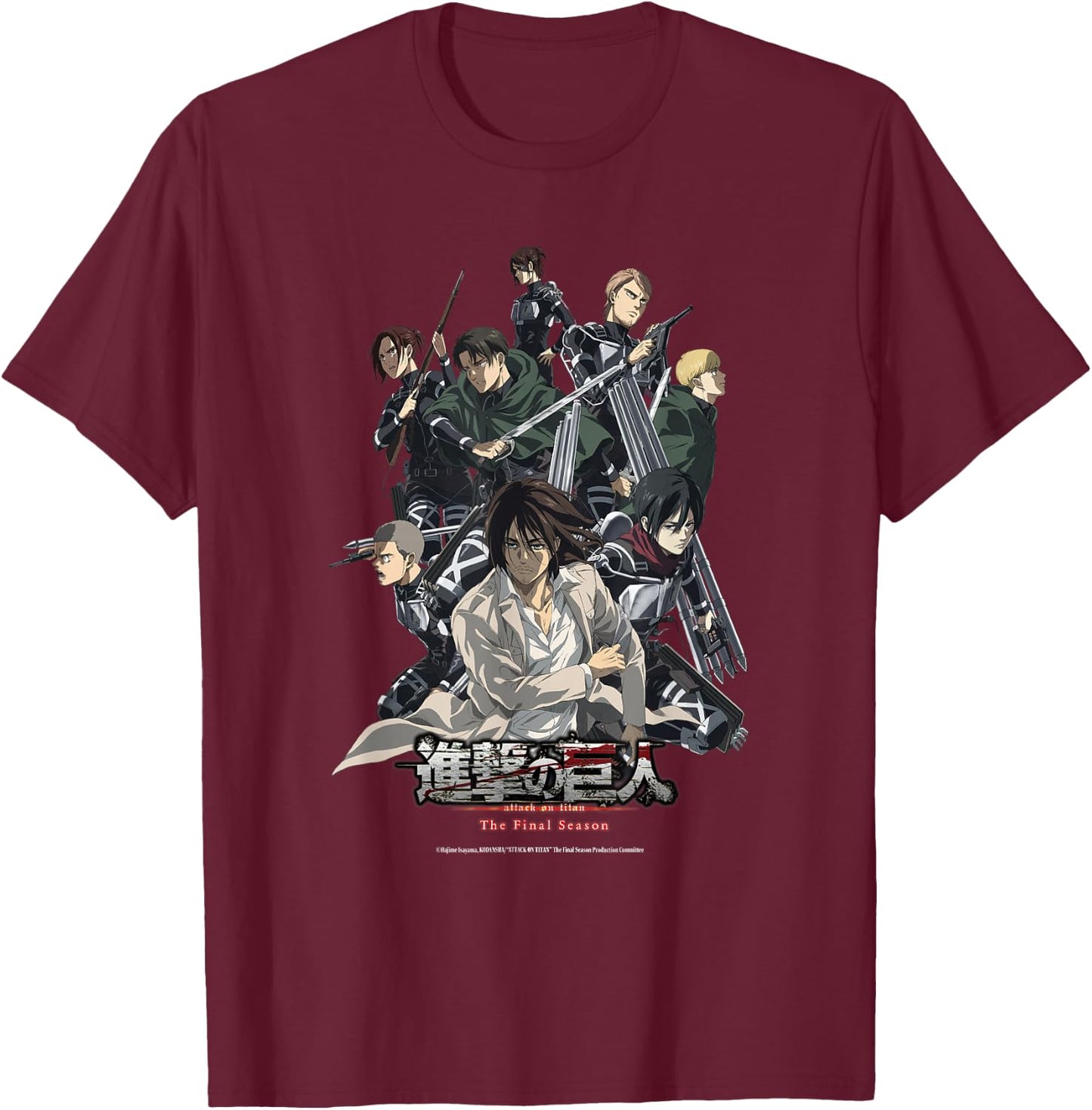 Attack on Titan Final Season - The Factions T-Shirt - T-Shirt | Maroon