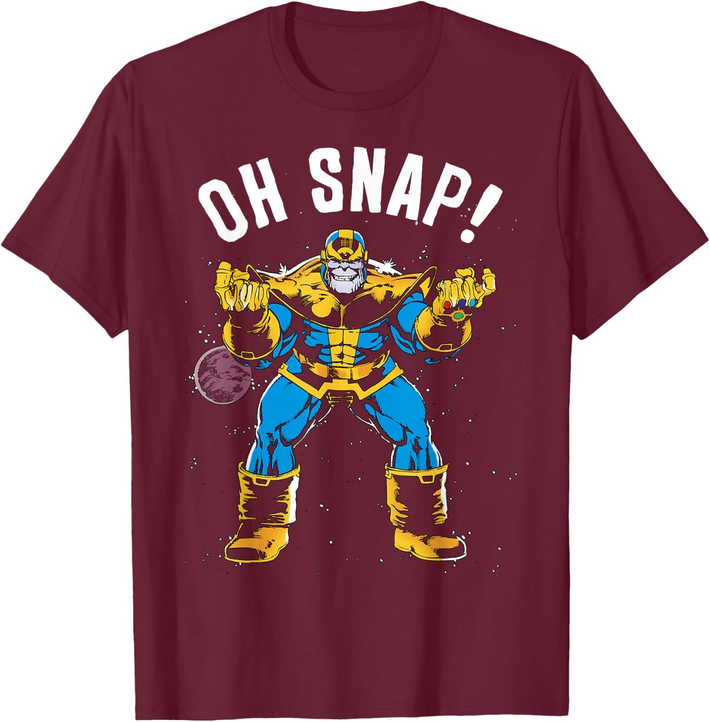 Marvel Thanos Space Oh Snap! Retro Comic Style T-Shirt - T-Shirt | Maroon