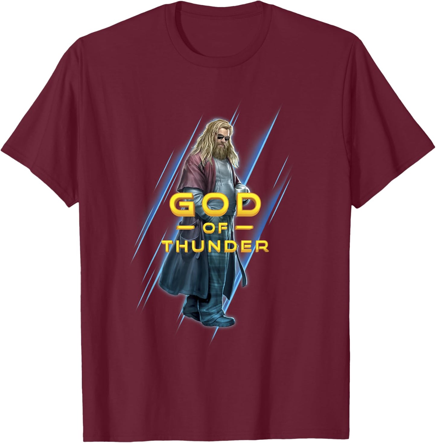Marvel Avengers: Endgame Thor God Of Thunder Portrait T-Shirt - T-Shirt | Maroon