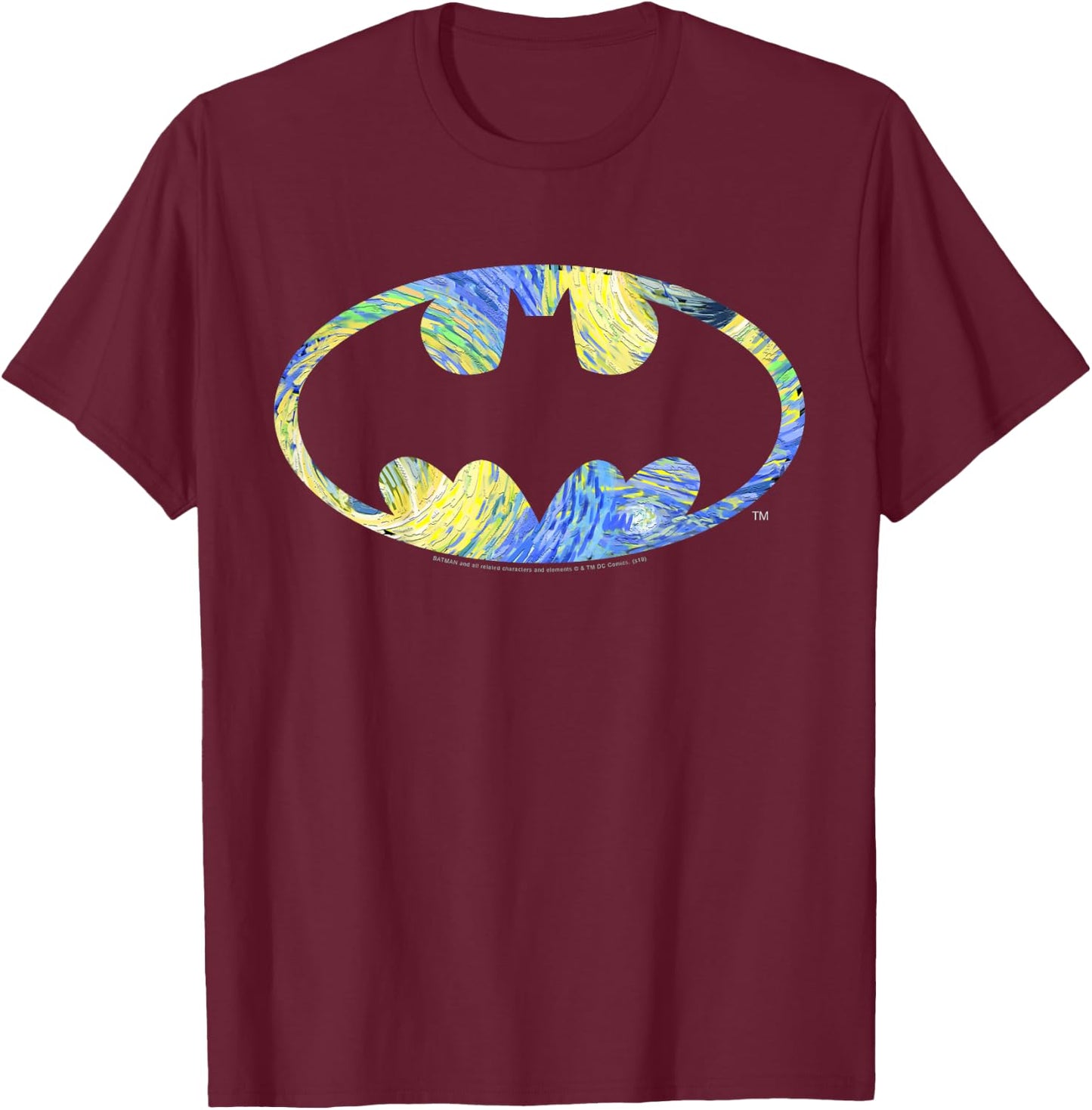 Kids DC Comics Batman Starry Night Logo T-Shirt - T-Shirt | Maroon