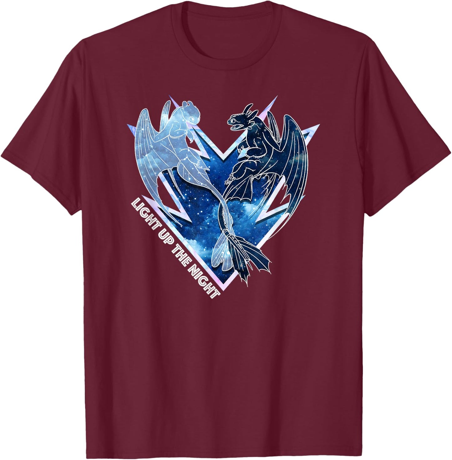 How to Train Your Dragon 3 Light Up The Night T-Shirt - T-Shirt | Maroon