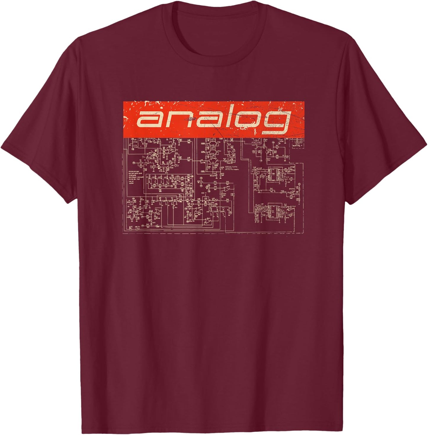 Synthesizer Analog Synth - Techno Attack Vintage T-Shirt - T-Shirt | Maroon