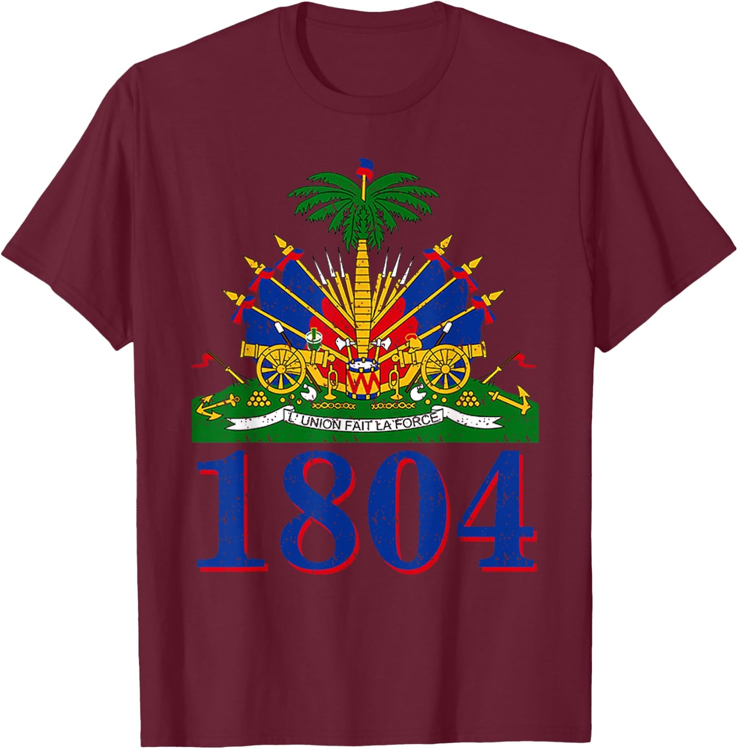 1804 | Cute Haiti Year Of Independence Gift T-Shirt - T-Shirt | Maroon