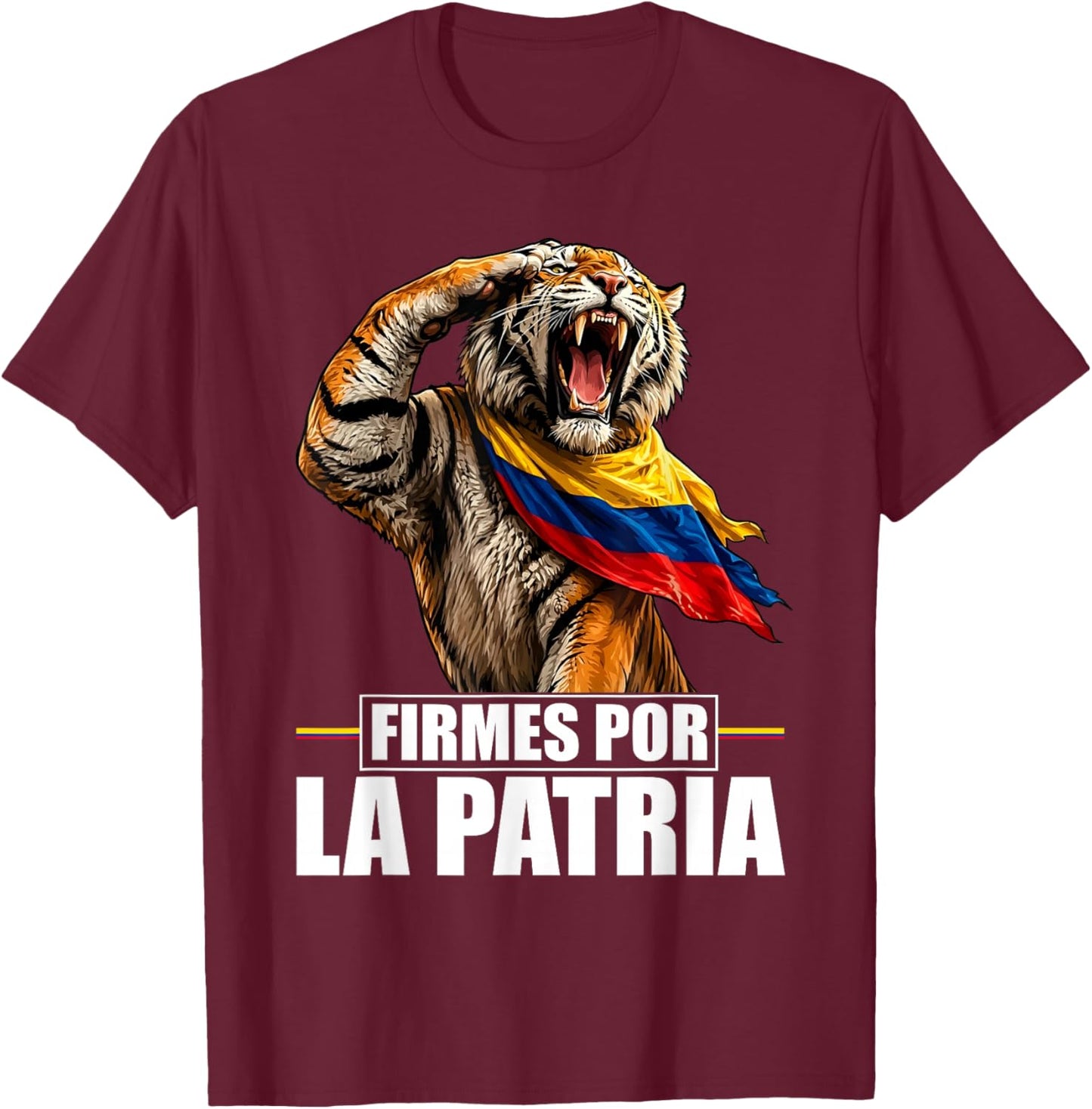 Abelardo Presidente 2026 Colombian Flag Firme por la Patria T-Shirt - T-Shirt | Maroon