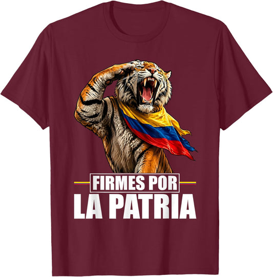 Abelardo Presidente 2026 Colombian Flag Firme por la Patria T-Shirt - T-Shirt | Maroon