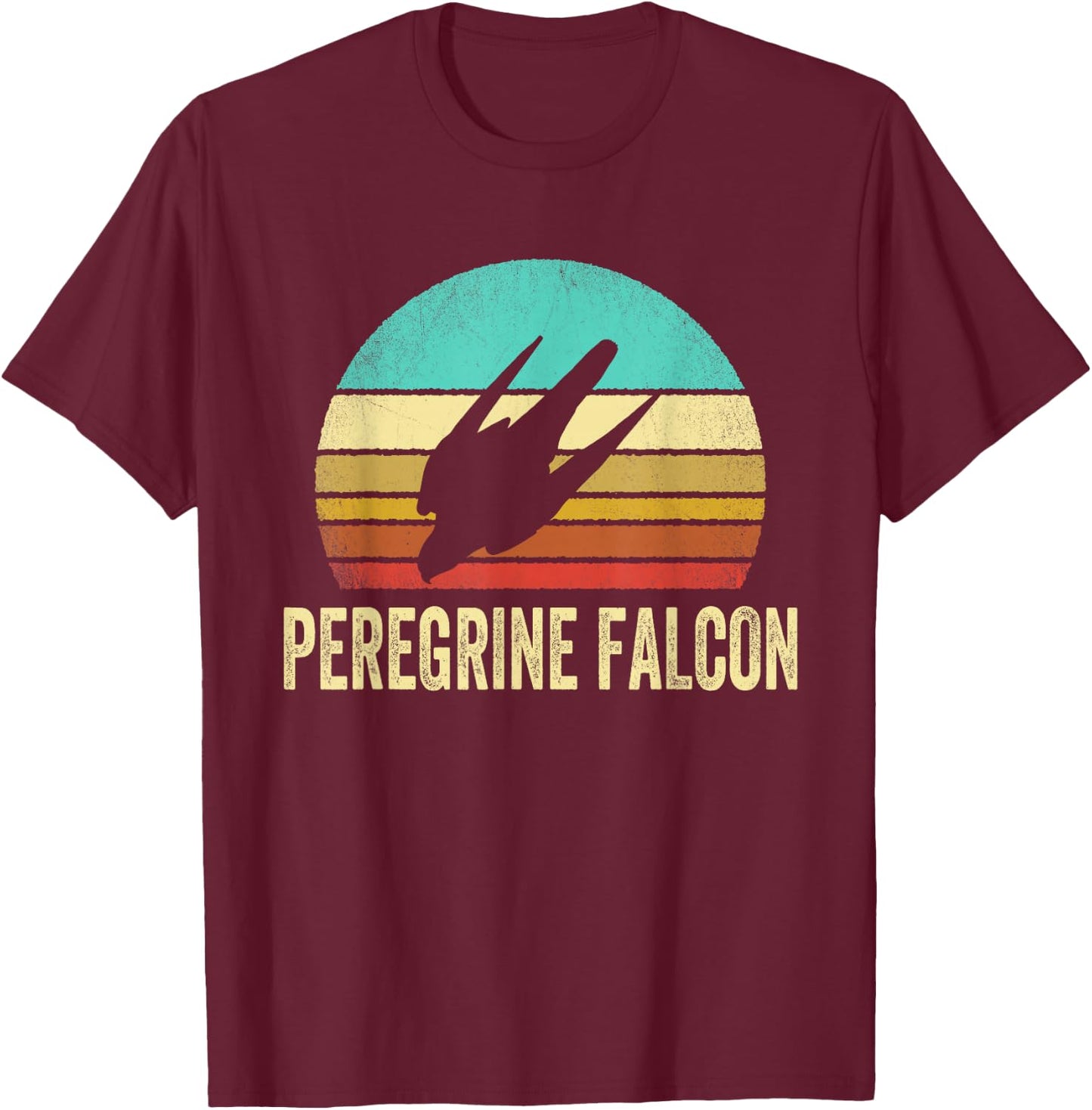 Vintage Peregrine Falcon Shirt Sunset T-Shirt - T-Shirt | Maroon