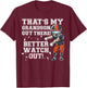 That's My Grandson Out There Orange Football Grandma T-Shirt - T-Shirt | Maroon