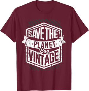 Save The Planet Buy Vintage Junking Junkin T-Shirt - T-Shirt | Maroon