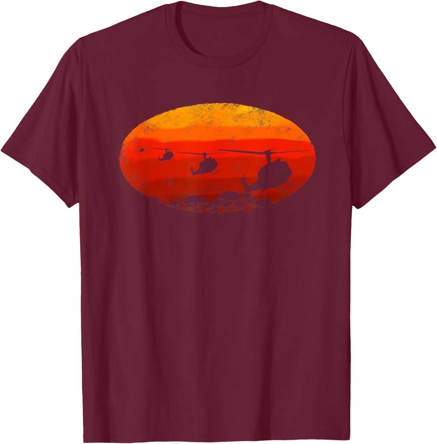 UH-1 Huey Helicopter T Shirt Pilot Gift T-Shirt - T-Shirt | Maroon