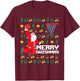 Merry Swishmas Basketball Fun Christmas Sporty Santa Xmas T-Shirt - T-Shirt | Maroon