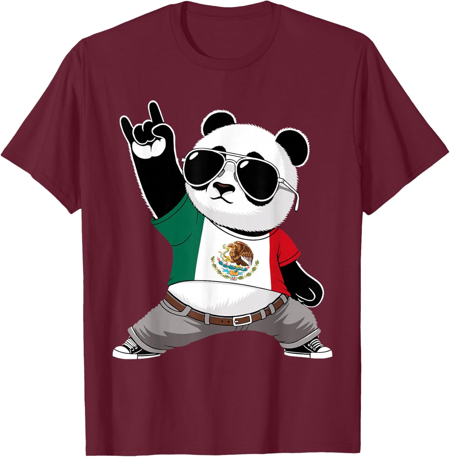 Mexican Flag Men Women Kids Mexico T-Shirt - T-Shirt | Maroon