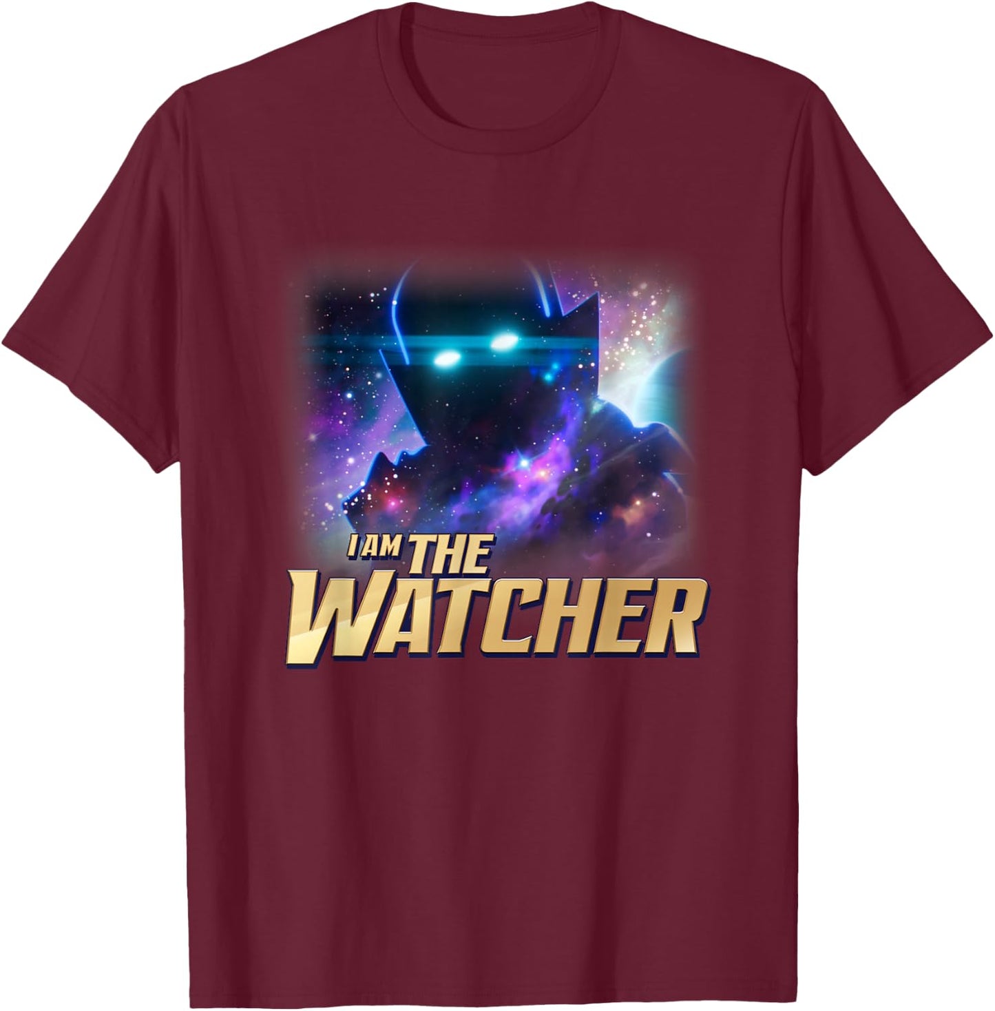 Marvel WHAT IF...? I Am The Watcher Cosmic T-Shirt - T-Shirt | Maroon