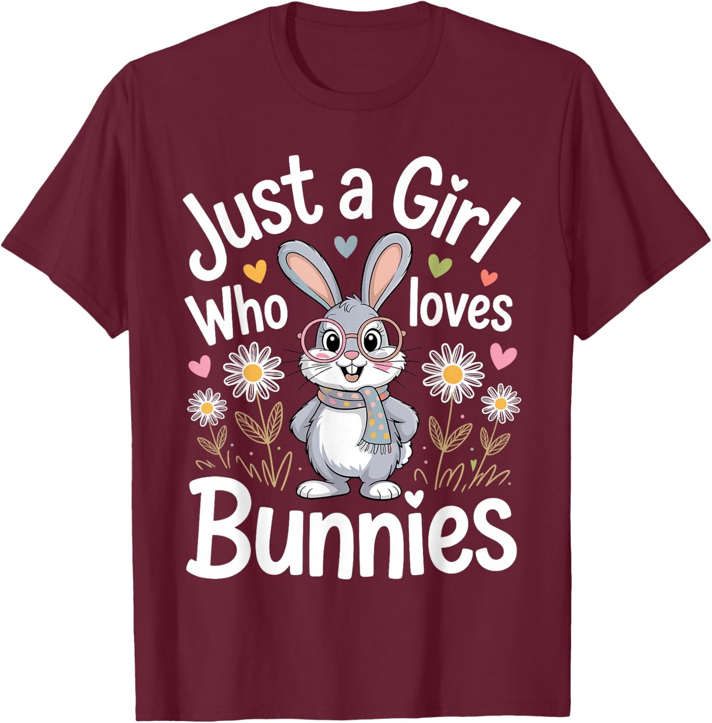 Bunny Art Girls Mom Rabbit Hare Easter Bunny T-Shirt - T-Shirt | Maroon