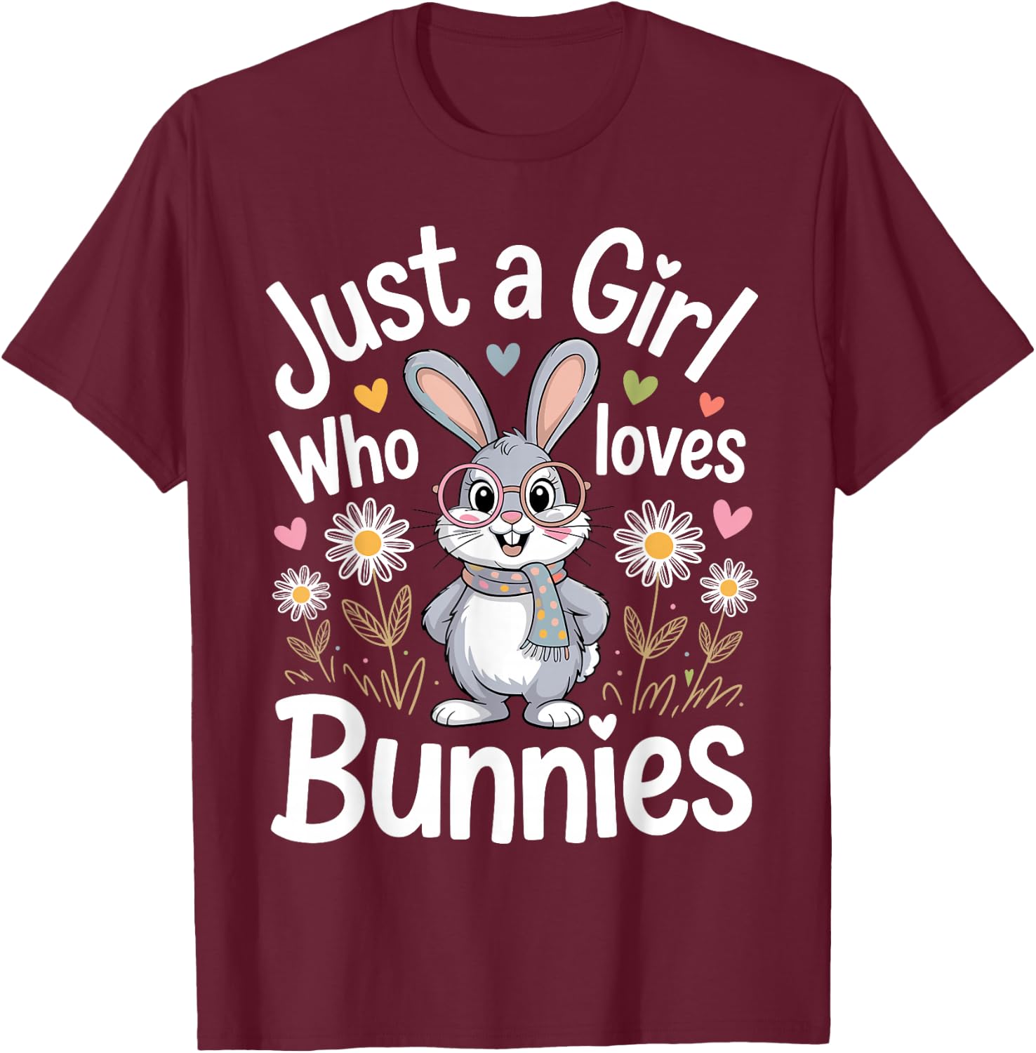 Bunny Art Girls Mom Rabbit Hare Easter Bunny T-Shirt - T-Shirt | Maroon