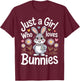 Bunny Art Girls Mom Rabbit Hare Easter Bunny T-Shirt - T-Shirt | Maroon