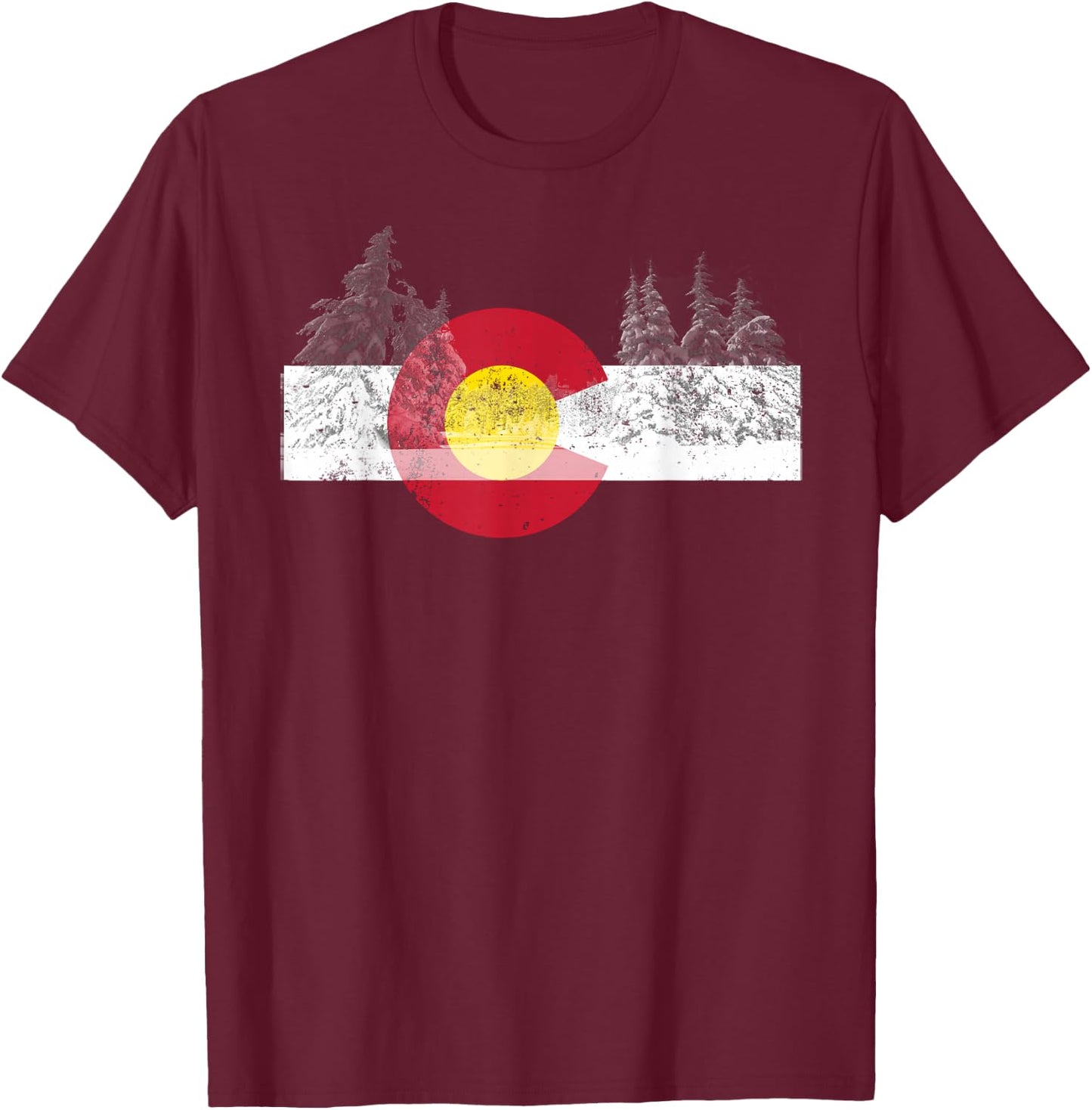 State of Colorado Flag Men Women Kids Novelty Gift T-Shirt - T-Shirt | Maroon