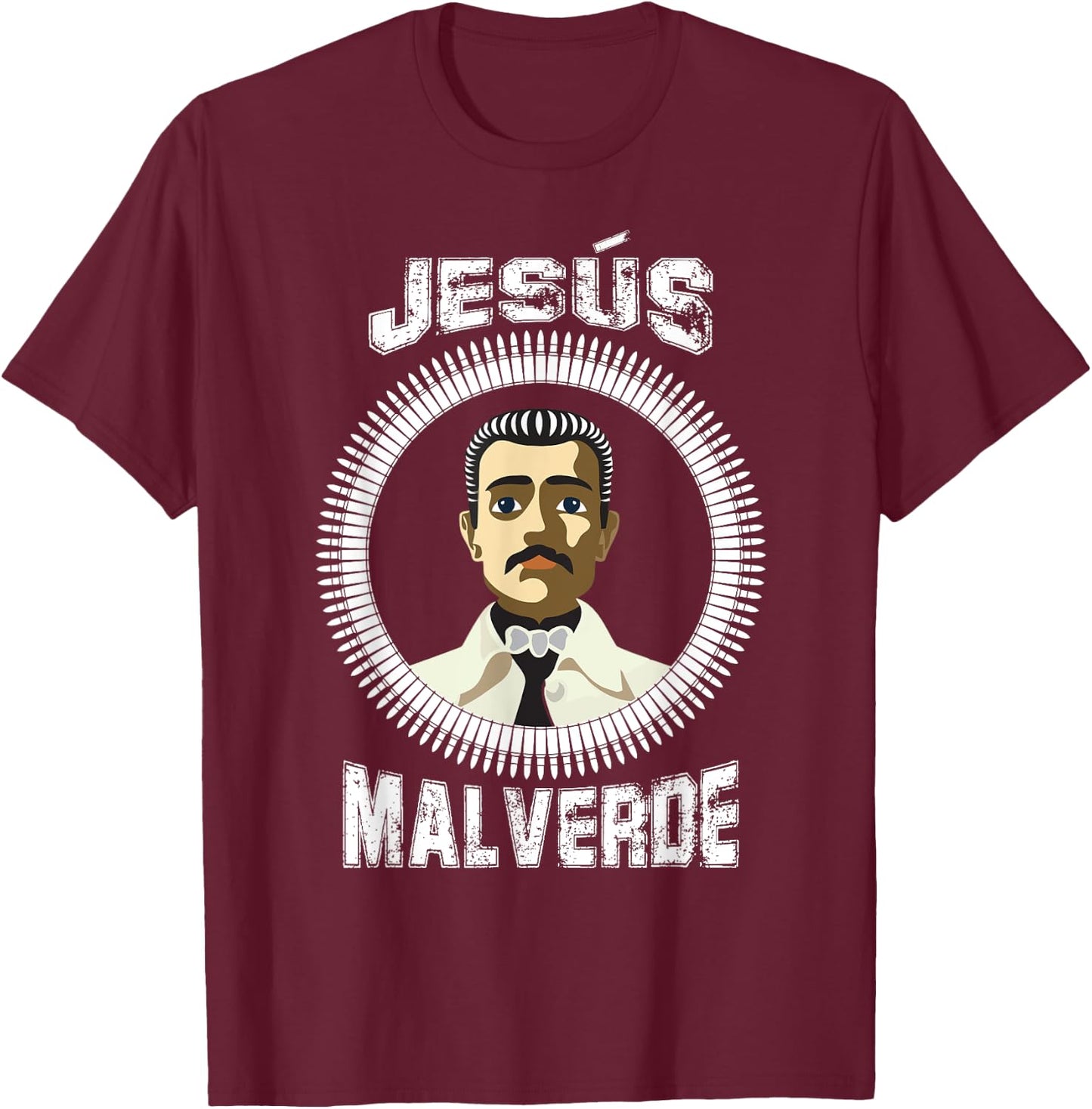 Jesus Malverde Mexican Hero Angel Of The Poor Shirt T-Shirt - T-Shirt | Maroon