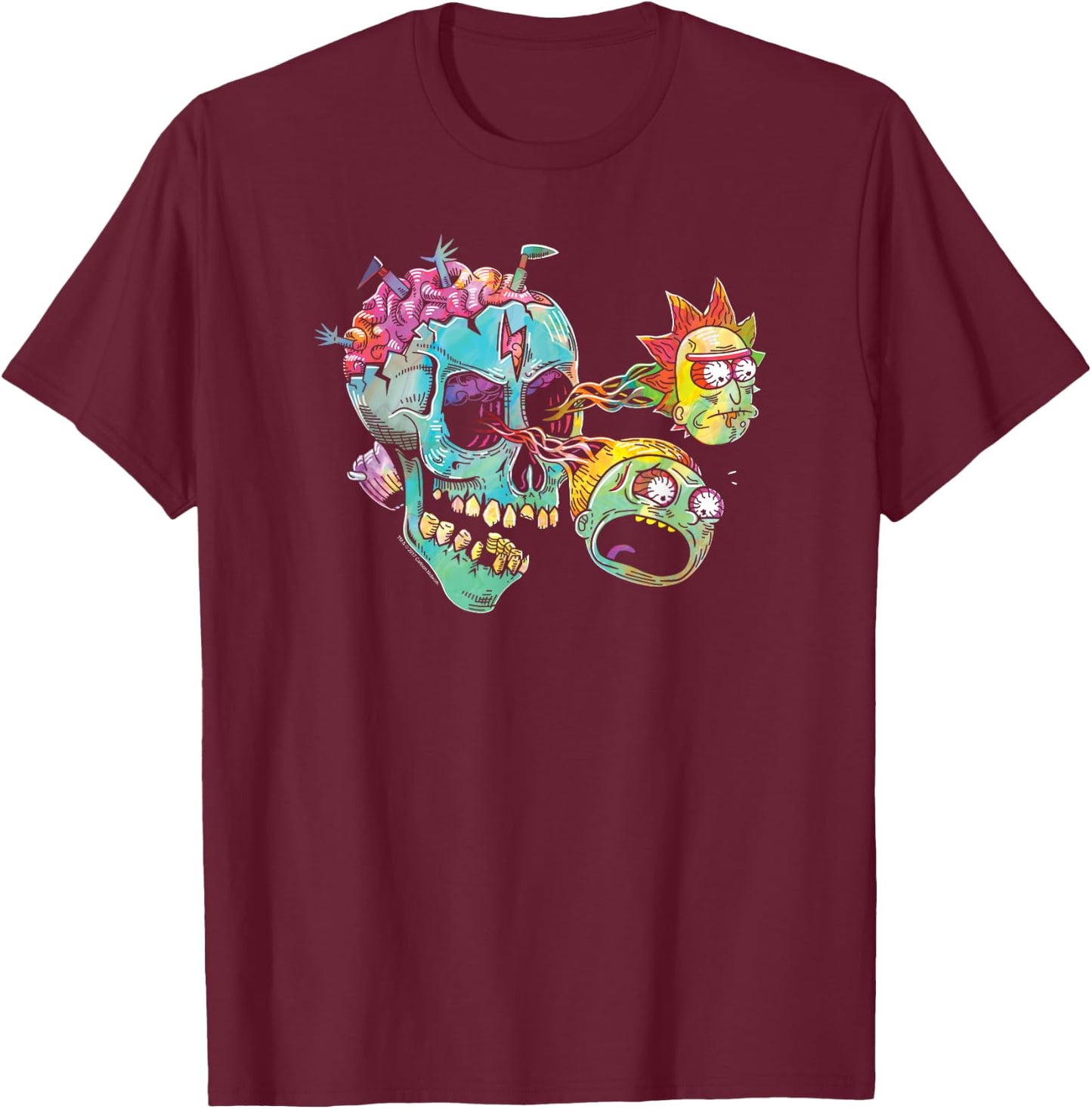 Rick and Morty Rick and Morty as Eyeballs T-Shirt - T-Shirt | Maroon