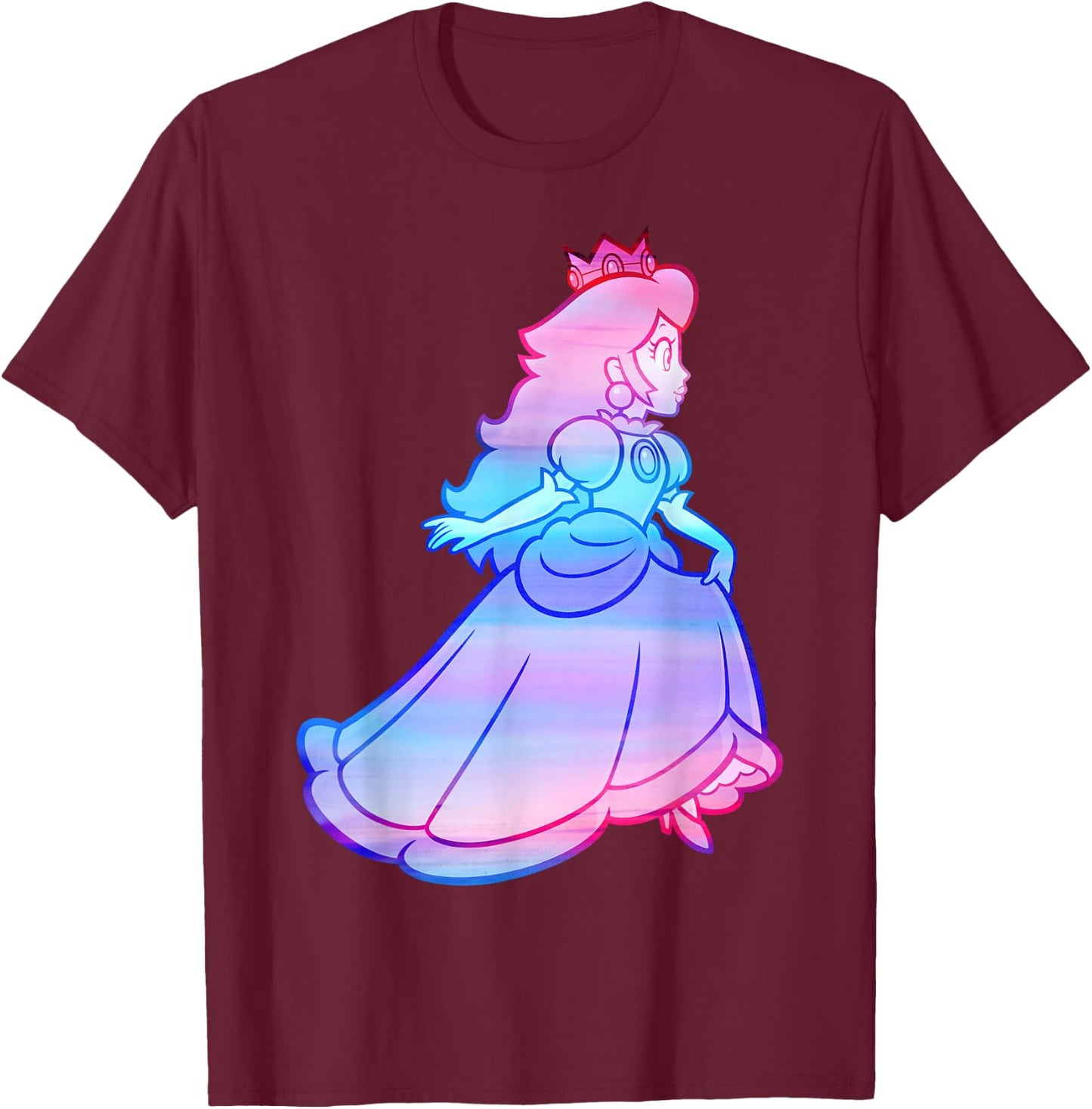 Nintendo Super Mario Peach Gradient Run Graphic T-Shirt - T-Shirt | Maroon