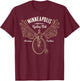 Minneapolis Cycling - Flying Steampunk Bicycle T-Shirt - T-Shirt | Maroon