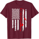 Fishing American Flag Husband Son Grandson Funny Fisherman T-Shirt - T-Shirt | Maroon