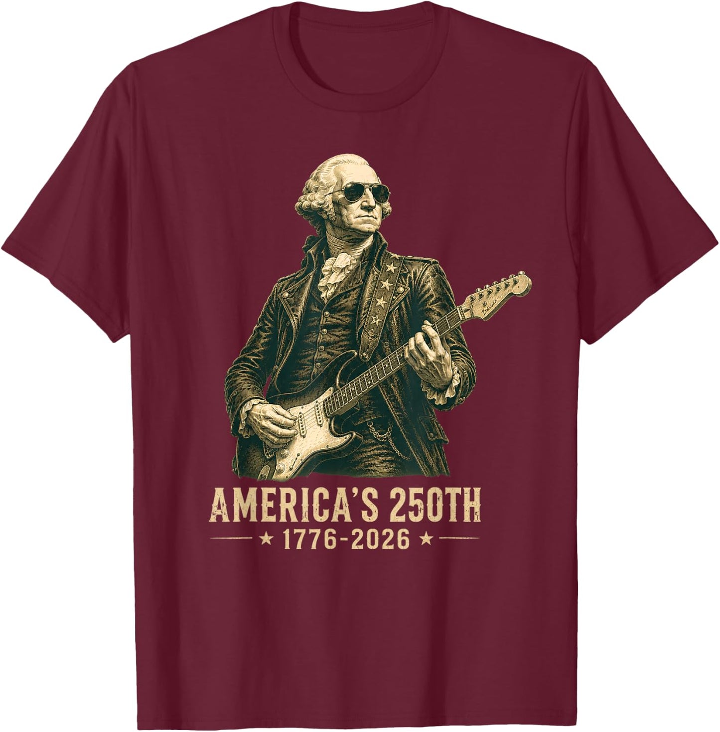 George Washington 250 Anniversary USA 250th Anniversary T-Shirt - T-Shirt | Maroon