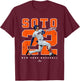 Number & Portrait Juan Soto New York Baseball MLBPA T-Shirt - T-Shirt | Maroon