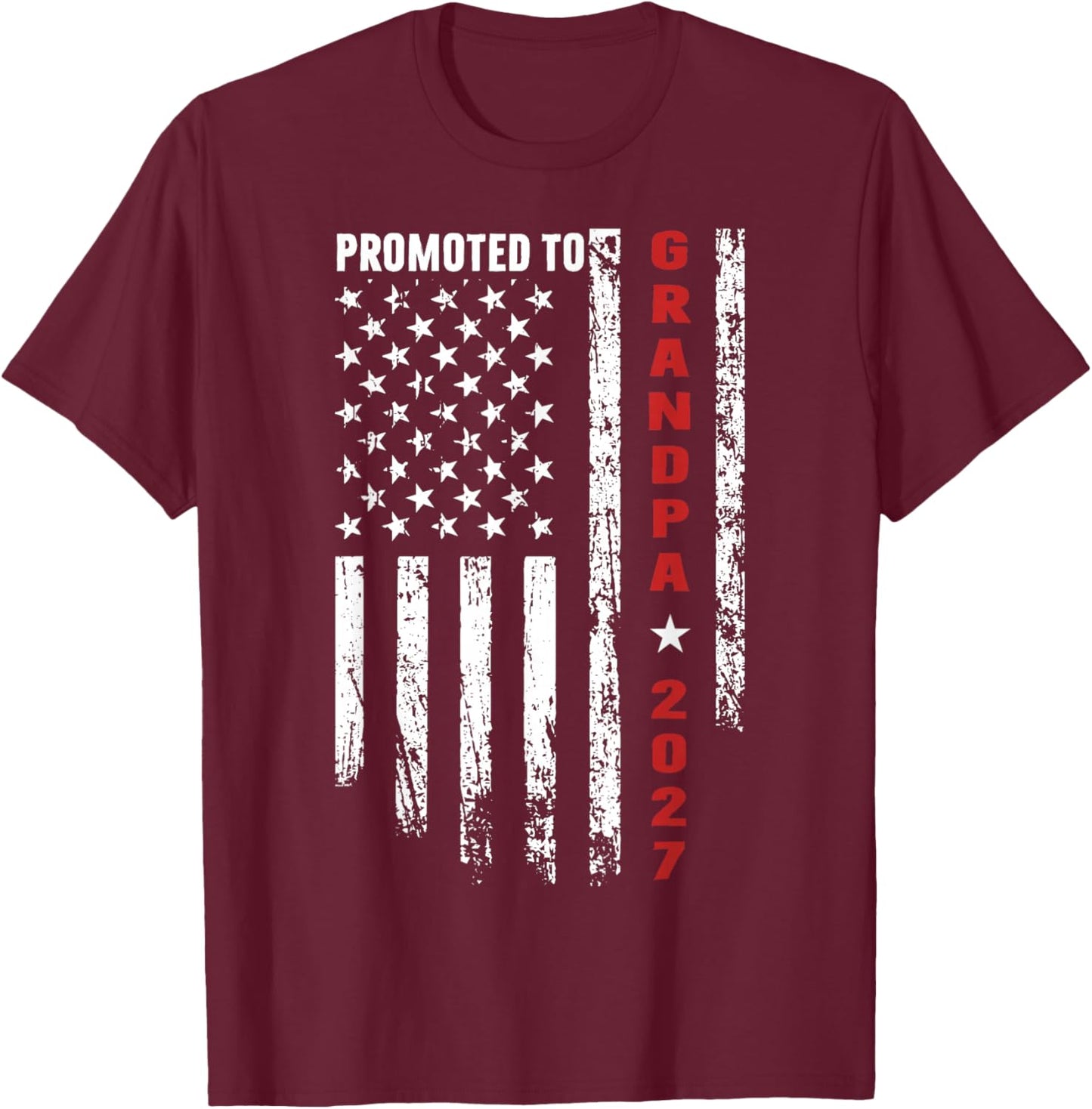 Promoted to Grandpa 2027 Funny Shirt for new Grandpa T-Shirt - T-Shirt | Maroon